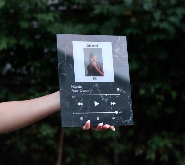 Black Marble Custom Spotify Acrylic  Album Cover - SPOTIFY Song (scan + play) - Pictical™