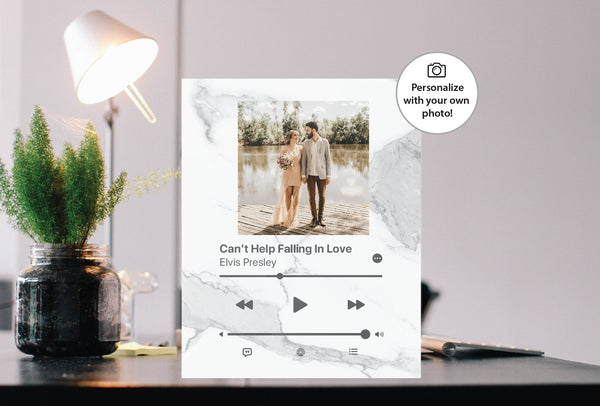 White Marble Custom Acrylic Album Cover - APPLE MUSIC - Pictical™