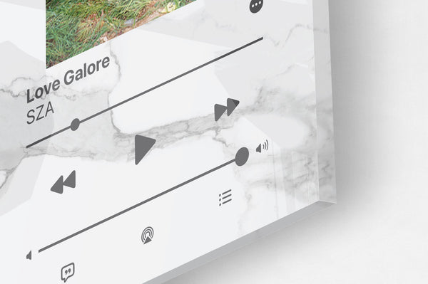White Marble Custom Acrylic Album Cover - APPLE MUSIC - Pictical™