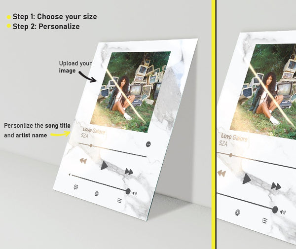 White Marble Custom Acrylic Album Cover - APPLE MUSIC - Pictical™