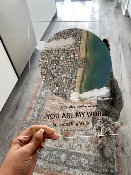 pictical world map plaque you are my world