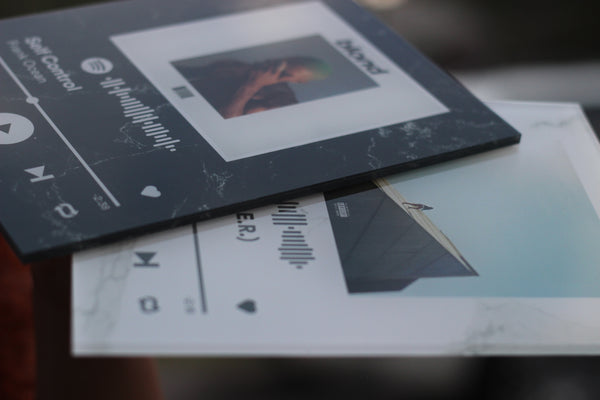 Black Marble Custom Spotify Acrylic  Album Cover - SPOTIFY Song (scan + play) - Pictical™