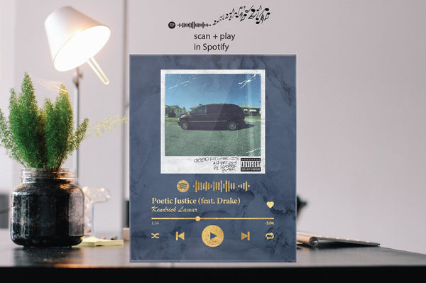 Blue Marble Custom Spotify Acrylic Album Cover - SPOTIFY Song (scan + play) - Pictical™