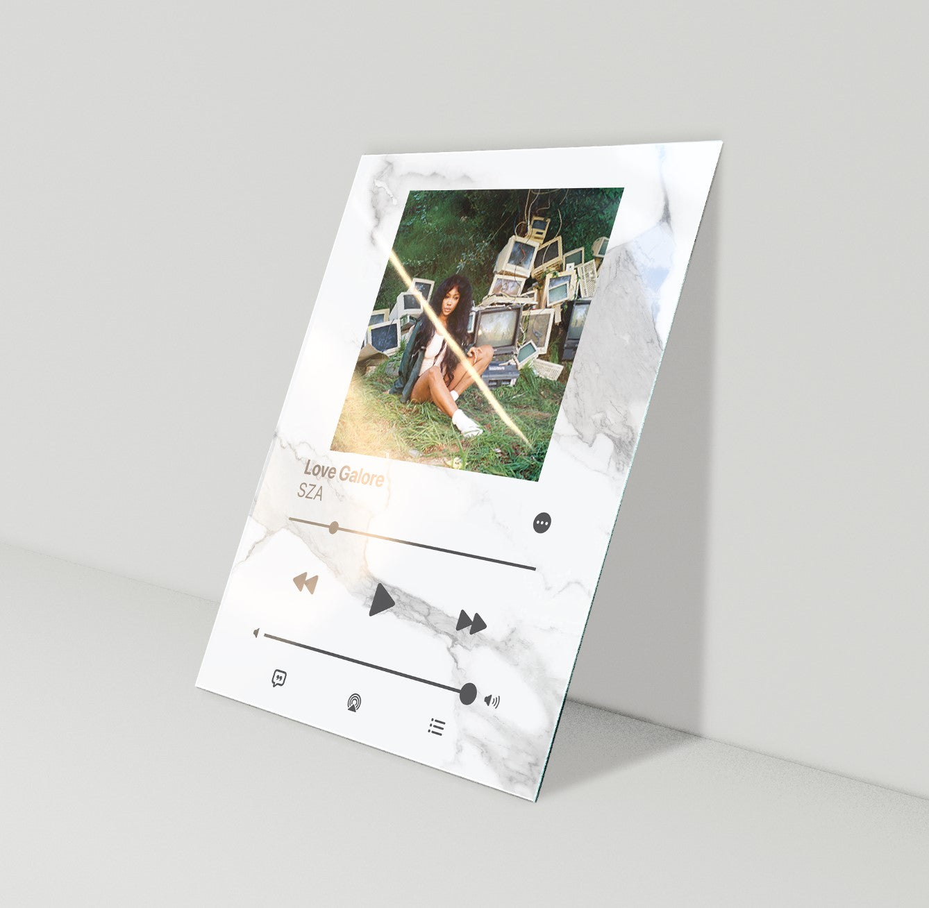White Marble Custom Acrylic Album Cover - APPLE MUSIC - Pictical™