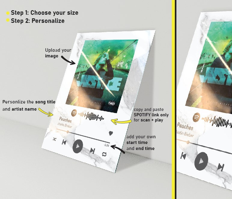 White Marble Custom Spotify Acrylic Album Cover SPOTIFY Song